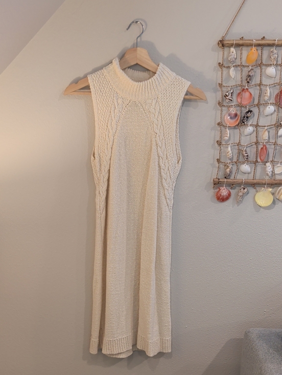 Madewell Dresses & Skirts - Madewell Cream Cable-Knit Sleeveless Midi Dress